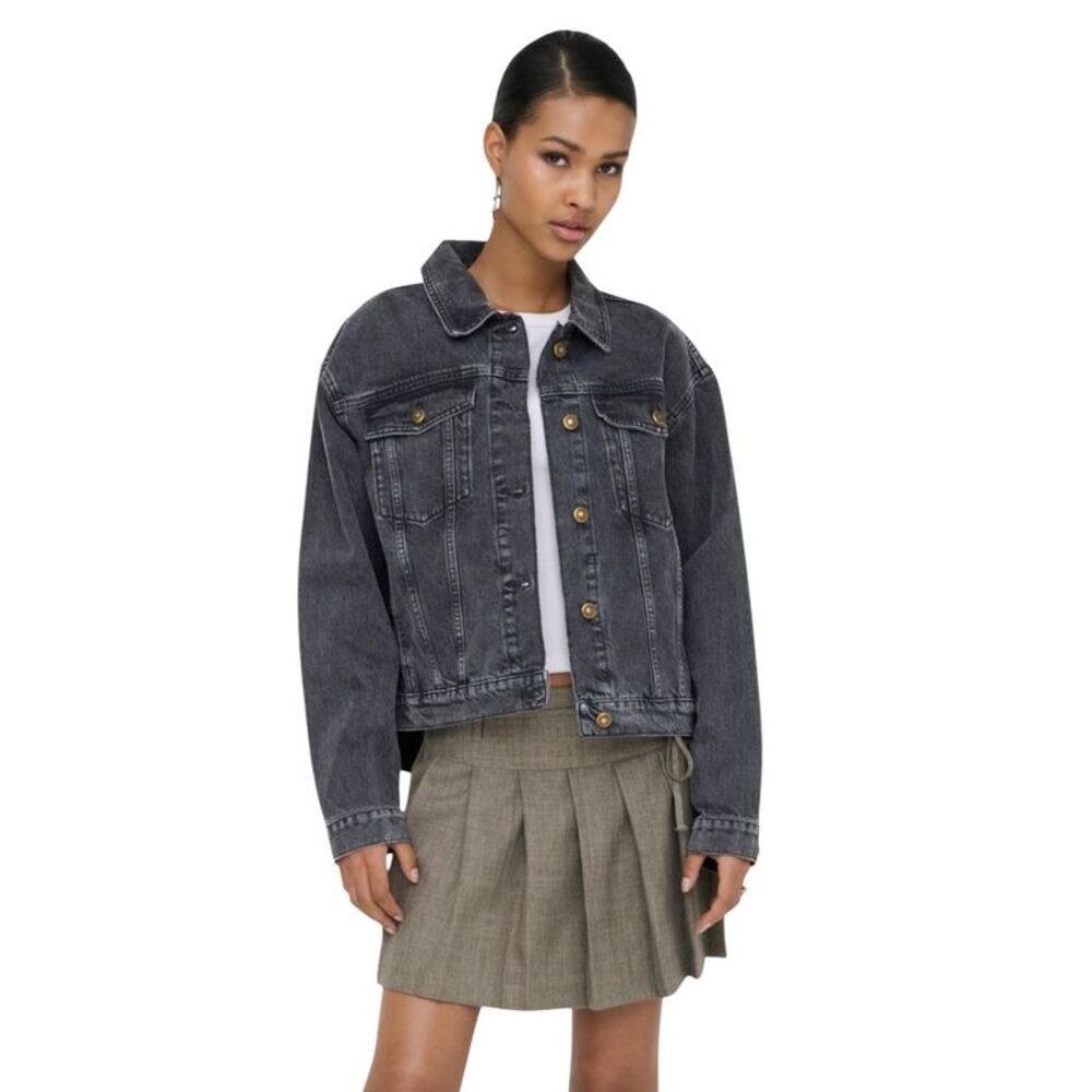 Only Black Cotton Denim Women's Jacket